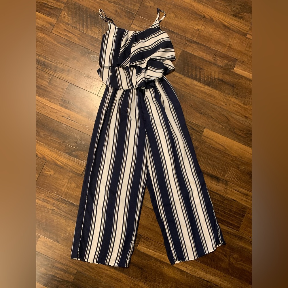 Women’s blue & white romper